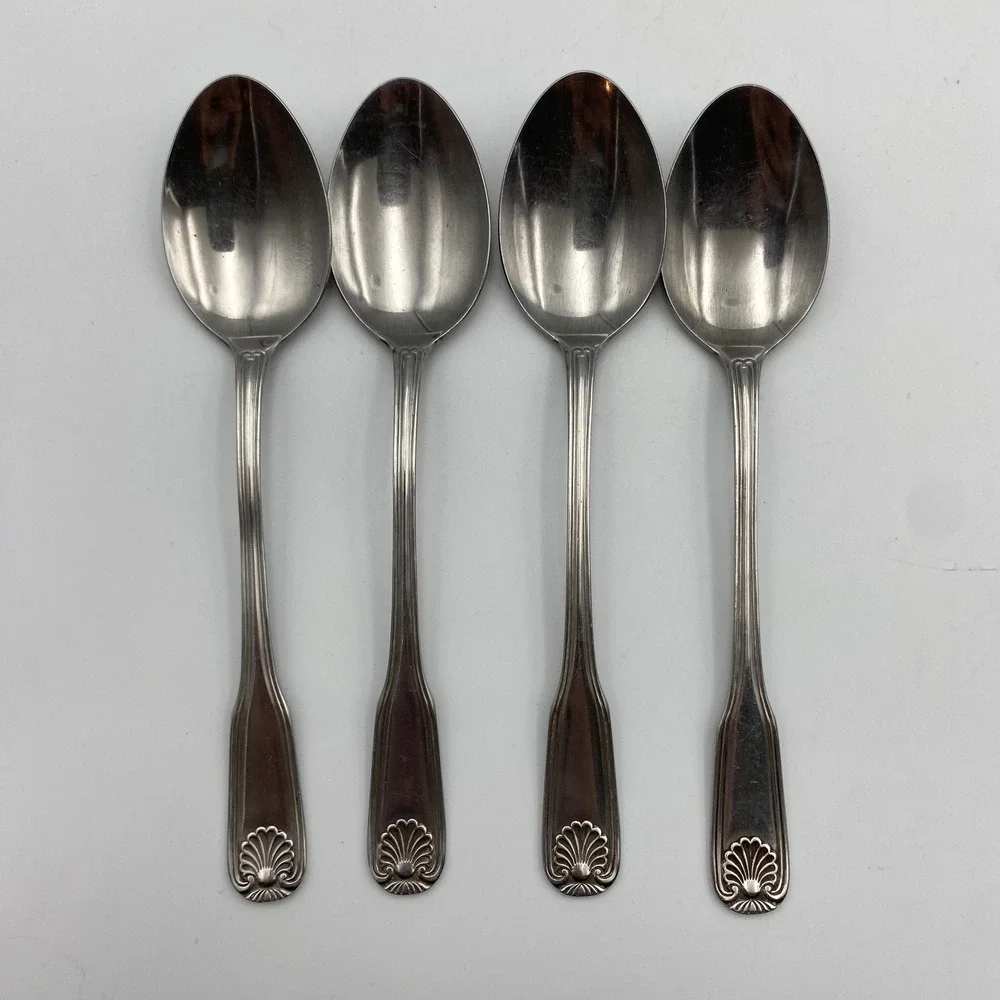 Rogers Antique Shell Tablespoons Japan Stainless Steel Set‎ of 4 Silver